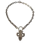 106 7gr  Heavy Solid Sterling Silver Link Fleur De Lis Necklace