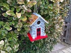 Beautiful Single Resin An Stone Hanging Bird House Nicely Accented