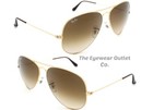 Store Display Rayban Aviator Gradient Brown Rb3025 Standard 58mm Large 62mm