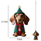 7pcs Dachshund Dog Christmas Ornaments  Xmas Tree Hanging Decor Set
