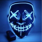 Halloween Led Glow Mask 3 Mode El Wire Costume Clubbing Rave Cosplay Party Purge