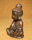 2 6  Old Chinese Purple Copper Buddhism Guan Yin Goddess Statue Sculpture