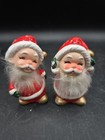 Vtg 1960s Mcm Napco Santa Claus Fuzzy Beard Salt Pepper Shakers Kitsch Japan 