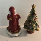 Fitz   Floyd Renaissance Santa Claus   Christmas Tree Salt   Pepper Shakers Nib