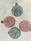 Vintage Tested Four Ge Ice Christmas Light Bulbs Sugar Frosted Snowballs C7