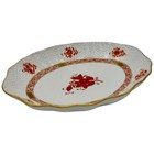 Herend Hungary Apponyi Orange Chinese Bouquet Oval Serving Dish 212 aog 8 Inch