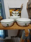 Vintage John Deere By Gibson 3 Piece Ceramic Nesting Mixing Bowl Set With   