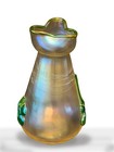 Art Nouveau Frosted Iridescent Glass Vase Bohemian Loetz Style