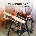 Folding Work Table Workbench Sawhorse 1000 Lbs Capacity Adjustable Heights