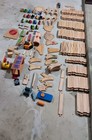 Vintage Thomas Wooden Railway Lot - 160  Pcs Tracks  Rare Engines  Buildings