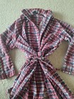 Vintage Sears Men s Robe 100  Cotton  Hongkong Medium 38 40 Red Blue Plaid