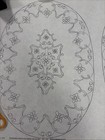 Artex Stamped On White Non-woven Fabric Paint Project 2 Wildflower Doilies New