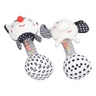 2pcs Baby Hand Rattle Toys Cartoon Stuffed Animal Shaped Pp Cotton Filling Soft