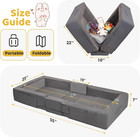 Toddler Travel Bed     Portable Foldable Soft Foam Floor 55 25 7in  Grey