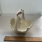 Twin Two Swans Handle Trinket Candy Bowl Dish Ceramic Basket 