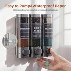 3 Chamber Shampoo Conditioner Dispenser No Drill Wall Mounted Shower Soap
