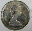 Canada  One Dollar  Qeii  Silver  1965  Unc  Toned