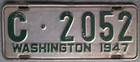 Washington 1947 License Plate Original Spokane County Low Four Digit
