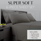 Queen Size Bed Sheet Set  6-piece Hotel-quality With 4 Pillowcases  Microfiber  
