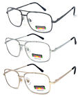 Metal Frame Pilot Multi Focus   Reading Glasses 3 Power Strengths In 1 Reader