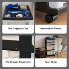 Iris Usa 4-drawer Rolling Storage Cart  Plastic Craft Organizer  Black pearl