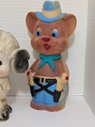 Vintage Squeaky Toy Lot Rubber Vinyl Mid Century Nursery Kitsch Mouse Cowboy   
