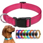 1pc Reflective Dog Collar Adjustable Nylon Safety Buckle For Small Medium Large