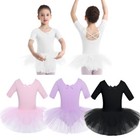 Toddler Girls Dance Dress Ballet Gymnastics Leotard Tutu Skirt Dancewear Costume