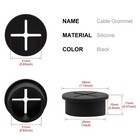 Desk Grommet  1 Inch Flexible Rubber Grommets  Silicone 1in 25mm Black  Black