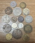 Lot Of 16 Foreign World Coins With Two 80  Silver Canadian Dimes