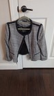 Mario Serrani Italy Women   s Size 10 Black White Plaid Moto Blazer Jacket