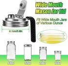  Stainless Steel With Handle  Wide Mouth Pour Spout Flip Cap Lids For Mason Jars