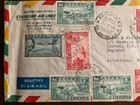Air Mail Envelope Covered W 10 Ethiopian Stamps - Cancelled 1956 In Addis Ababa