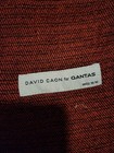 Qantas Airlines David Caon Inflight Blanket Wool Blend Red 59x45    1h132 Rare