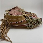 Antique Early 1900s Plains Indian Moccasins Beaded Fringed Pigmented