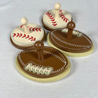 Sports Theme Wall Hooks Baseball Football Kids Room Decor Set Of 4