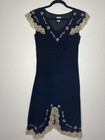 Vintage Anthropologie Odille Cotton Black Lace Dress Y2k Sz 6 Fits 2-4 Tiny Flaw