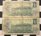 Bank Of Canada Two 1 Dollar 1973 Consecutive    banknotes In Good Condition          