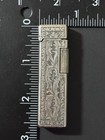Vintage Colibri Silver Tone Ornate Floral Engraving Japan Slim Lighter Forparts 