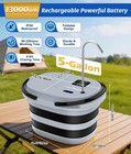 Portable Shower For Camping With 20l Bucket  13000mah  Intelligent Led Display