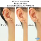 10k Solid Yellow Gold Solitaire Round Cz Sleeper Stud Earrings Screwback 2mm-8mm
