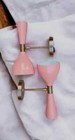 1950s Mid-century Modern Brass Pair Of Vintage Wall Sconce Light Fixtures Lamp