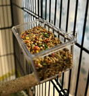 Parakeet  Feeder Seed Water Small 3 Oz Clear Cup  Set Of 4  3 x1 5    Canary Bird
