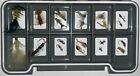 Assortment Of 20 Fishing Flies W orvis Slim Wtareproof Magnetic  Fly Box