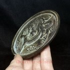 Old Chinese Bronze Carving Dragon Ancient People Prink Toilette Mirror Collected