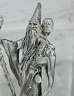 Vintage 1980s Gallo Pewter Wizard Staff Crystal Ball Owl 3  Gallo