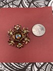Vintage Aurora Borealis Ab Art Deco Flower Brooch Pin