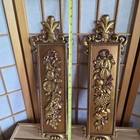 Syroco Wall Decor Plaques Embossed 1970 Flowers   Fruits 6x20  Flaw Read