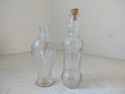 Lot 2 Vintage Decorative Clear Glass Bottles 3 5 - 4 5  Pier 1 Nautical Decor
