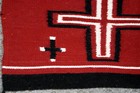 Antique Navajo Red  Black And White Native American Cross Rug